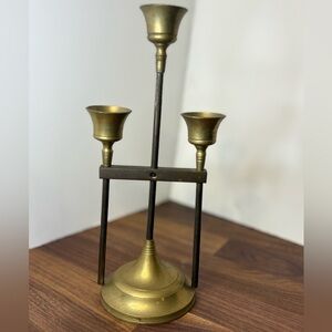 Vintage 3 light Unique Brass Candlestick Holder